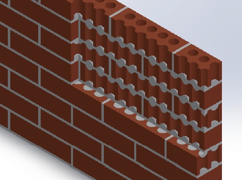 Inner structure of brick wall